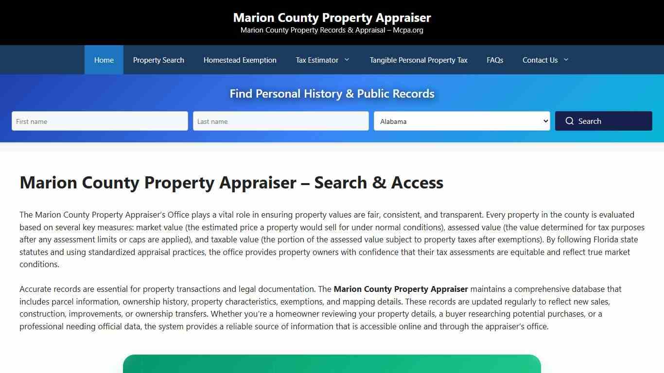 Marion County Property Appraiser – Search & Access